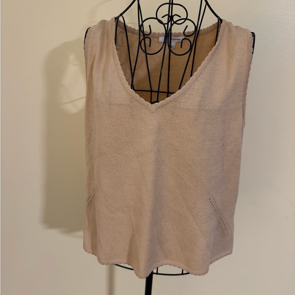 St John Tan Knit Tank Size Medium